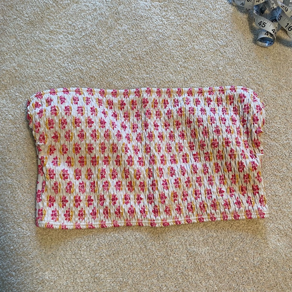 Old Navy Floral Pink Yellow White Tube Top